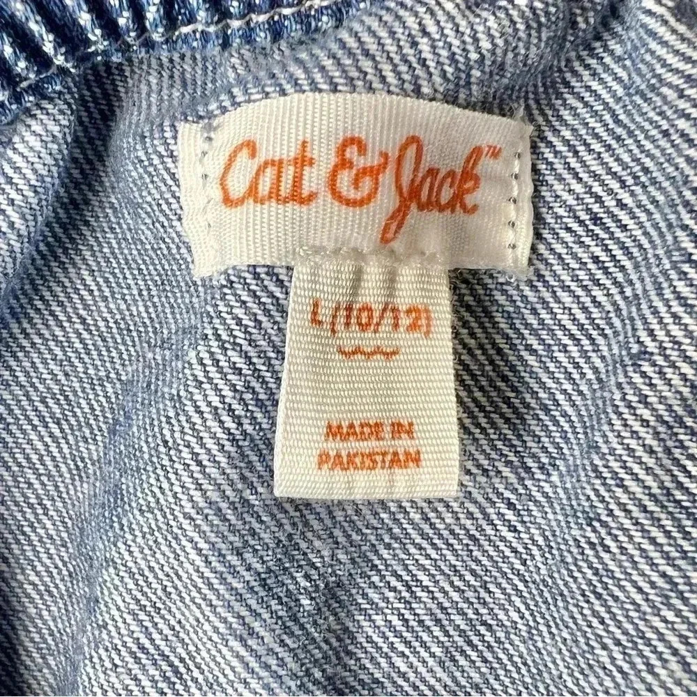 Cat & Jack One-Piece Denim Romper with Pockets Size 10/12 - Picture 6 of 7